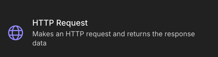 n8n node list showing the HTTP Request node